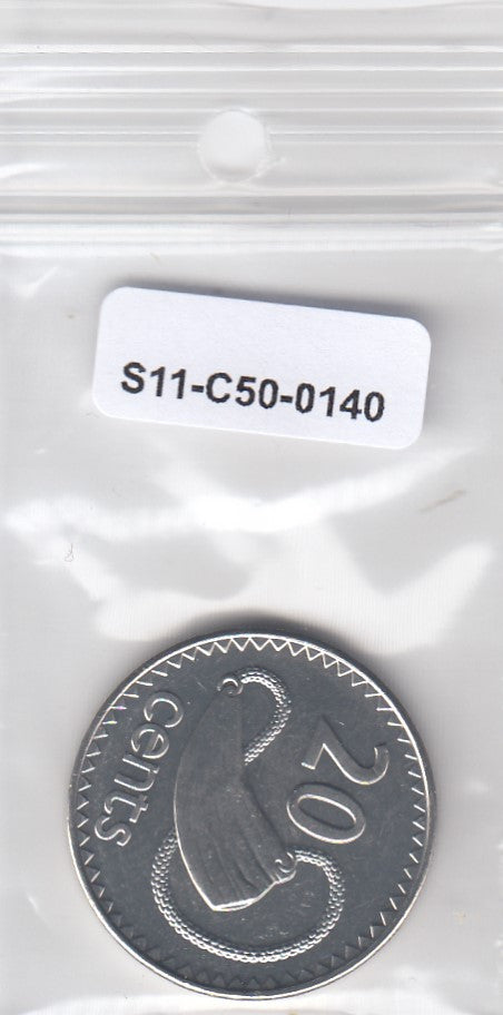 S11-C50-0140 Fiji 20 cents 1998 MS65 km53a
