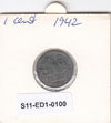 S11-ED1-0100 Nederland 1 cent 1942 vf km170