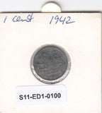 S11-ED1-0100 Nederland 1 cent 1942 vf km170