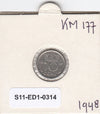 S11-ED1-0314 Nederland 10 cent 1948 VF km177