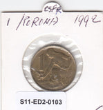 S11-ED2-0103 Czechoslovakia 1 koruna 1992 XF KM# 151