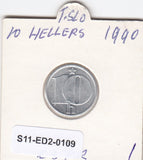 S11-ED2-0109 Czechoslovakia 10 hellers 1990 UNC KM# 80