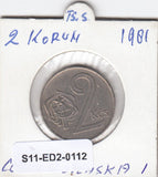 S11-ED2-0112 Czechoslovakia 2 koruny 1981 VF KM# 75
