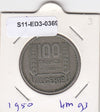 S11-ED3-0369 Algerije 100 franc 1950 VF KM93