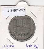 S11-ED3-0369 Algerije 100 franc 1950 VF KM93