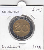 S11-ED3-0438 Algerije 20 dinars 1999 MS60 KM125