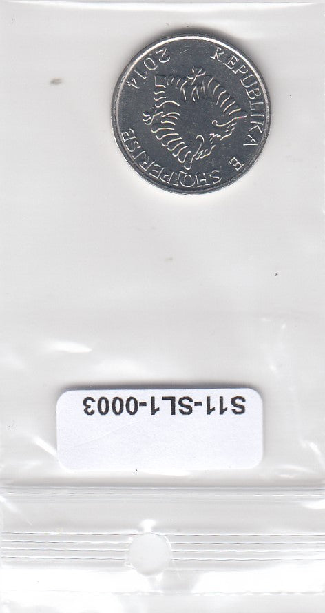 S11-SL1-0003-M15 Albania 5 Lek 2014  MS63 KM76
