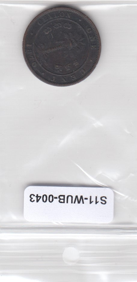 S11-WUB-0043 Ceylon 1 cent  1870 VF KM92