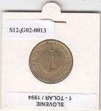 S12-G02-0013 Slovenië 1 Tolar 1994  VF+ KM6