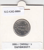 S12-G02-0080 Luxemburg 1 franc 1990  VF KM63