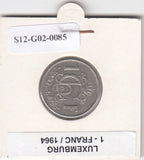 S12-G02-0085 Luxemburg 1 franc 1964  VF KM46.2