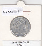 S12-G02-0095 Italië 10 lire 1955  VF KM93