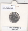 S12-G02-0242 België 1 franc 1991 VLAAMS XF KM171