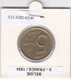 S12-G02-0246 België 5 francs 1994 VLAAMS XF KM190