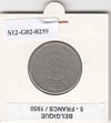 S12-G02-0259 België 5 francs 1950 WAALS VF KM134