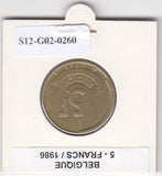 S12-G02-0260 België 5 francs 1986 WAALS VF+ KM163