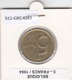S12-G02-0261 België 5 francs 1994 WAALS XF+ KM189