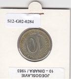 S12-G02-0284 Joegoslavië 10 dinara 1983  VF+ KM89