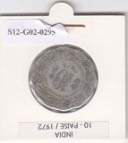 S12-G02-0295 India 10 paisa 1972 Mumbai FI KM27
