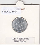 S12-G02-0314 Hongarije 10 filler 1989  MS63 KM572