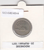 S12-G02-0344 Indonesië 25 rupiah 1971  VF+ KM34
