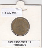 S12-G02-0367 Portugal 5 escudos 1986  VF KM632