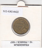 S12-G02-0422 Frankrijk 10 franc 1957  VF KM915