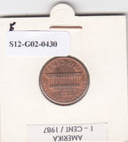 S12-G02-0430 Verenigde Staten 1 cent 1987  XF KM201a