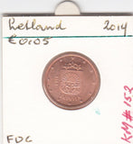 S12-G03-0173 Letland 5 cent 2014  MS60 KM152