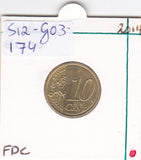 S12-G03-0174 Letland 10 cent 2014  MS60 KM153