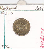 S12-G03-0174 Letland 10 cent 2014  MS60 KM153