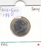 S12-G03-0177 Letland 1 euro 2014  MS60 KM156