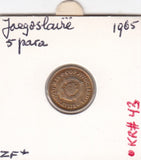 S12-G03-0211 Joegoslavië 5 para 1965  VF KM43
