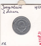 S12-G03-0237 Joegoslavië 2 dinara 1953  VF KM31