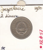 S12-G03-0240 Joegoslavië 2 dinara 1980  FI KM57