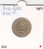 S12-G03-0241 Joegoslavië 2 dinara 1984  VF KM87