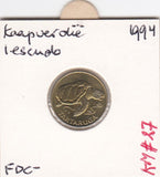 S12-G03-0435 Kaapverdië 1 escudo 1994  MS63 KM27