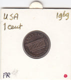 S12-G04-0007 USA 1 cent 1969 D VF KM201