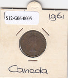 S12-G06-0005 Canada  1 cent 1961   VF KM49