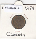 S12-G06-0014 Canada  1 cent 1974   VF KM59