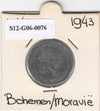 S12-G06-0076 Bohemia Moravia 1 koruna 1943  VF KM4