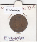S12-G06-0137 Egypte 10 milliemes 1938  FI KM361