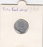 S12-G06-0242-02 India 1 paisa 1968 Mumbai XF KM10