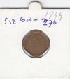 S12-G06-0276 India 1/2 anna 1944  VF- KM534b