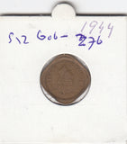 S12-G06-0276 India 1/2 anna 1944  VF- KM534b