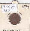 S12-G06-0291 Venezuela 5 Centimos 1974  VF Y49