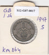 S12-G07-0017 Verenigd Koninkrijk 1 shilling 1947    KM# 864 Schotse crest, leeuw zittend met het gezicht op de kruin