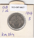 S12-G07-0017 Verenigd Koninkrijk 1 shilling 1947    KM# 864 Schotse crest, leeuw zittend met het gezicht op de kruin