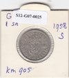 S12-G07-0025 Verenigd Koninkrijk 1 shilling 1958  VF KM# 905 Scottish arms, lion rampant left on crowned shield