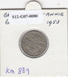 S12-G07-0080 Verenigd Koninkrijk 6 pence 1953  VF KM# 889
